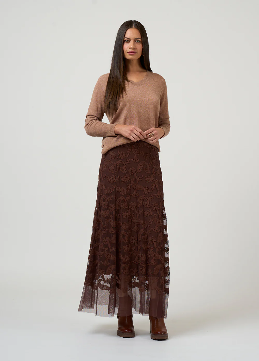 Loobie's Story Filigree Skirt - Cocoa - Image 3