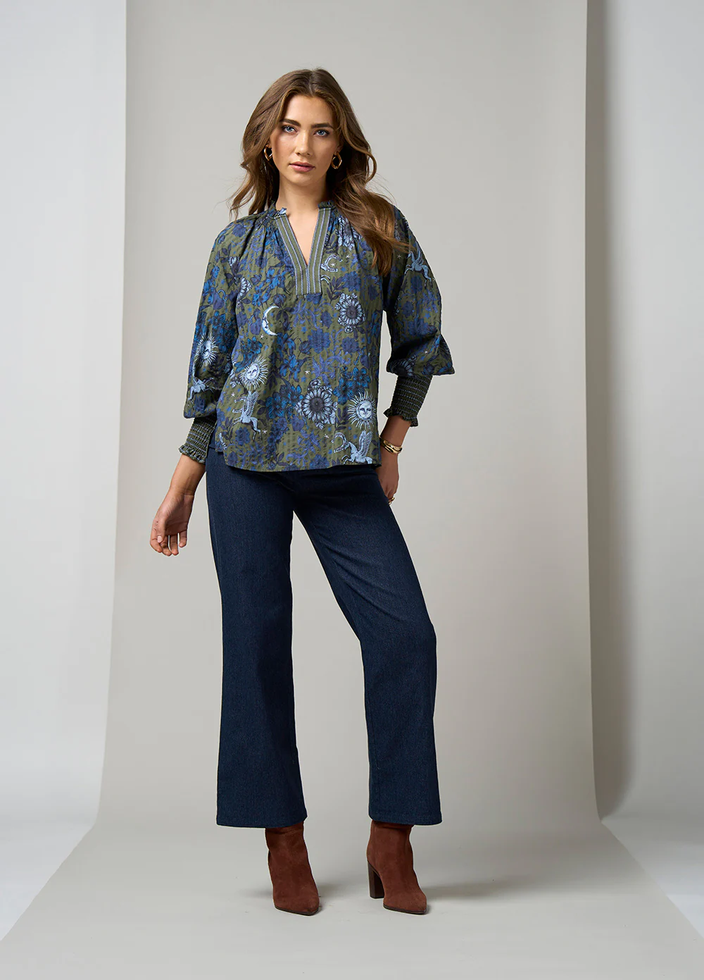 Loobies Story Greenwich Blouse - Olive - Image 5