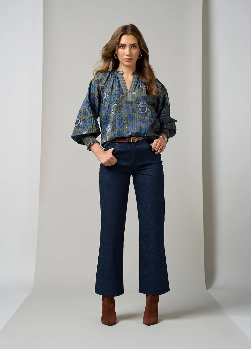 Loobies Story Greenwich Blouse - Olive - Image 6