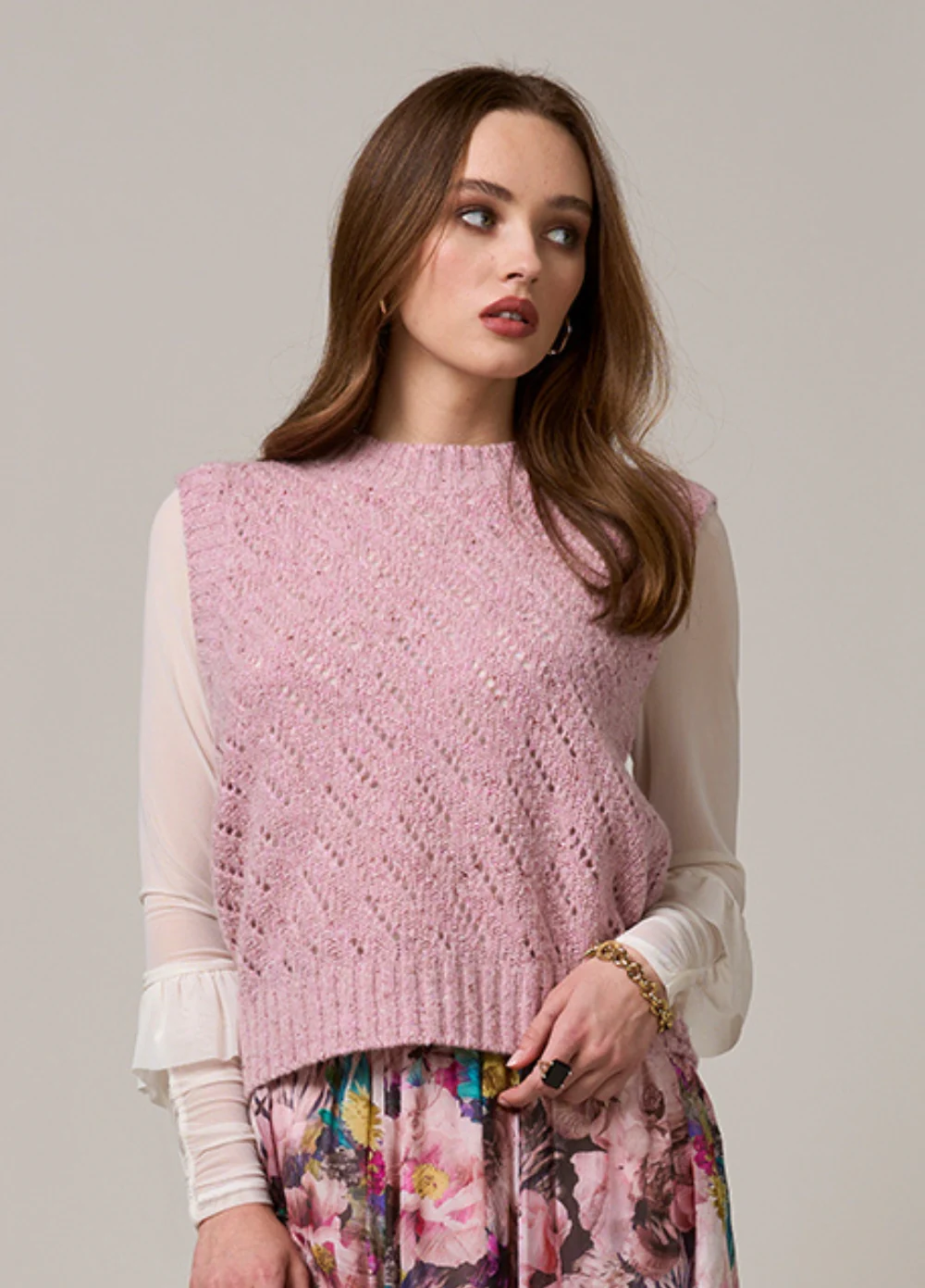 Loobies Story Hetty Vest- Snow Berry