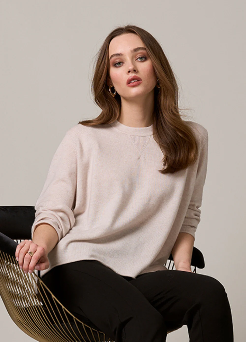 Loobies Story Juniper Sweater-Ivory Blush
