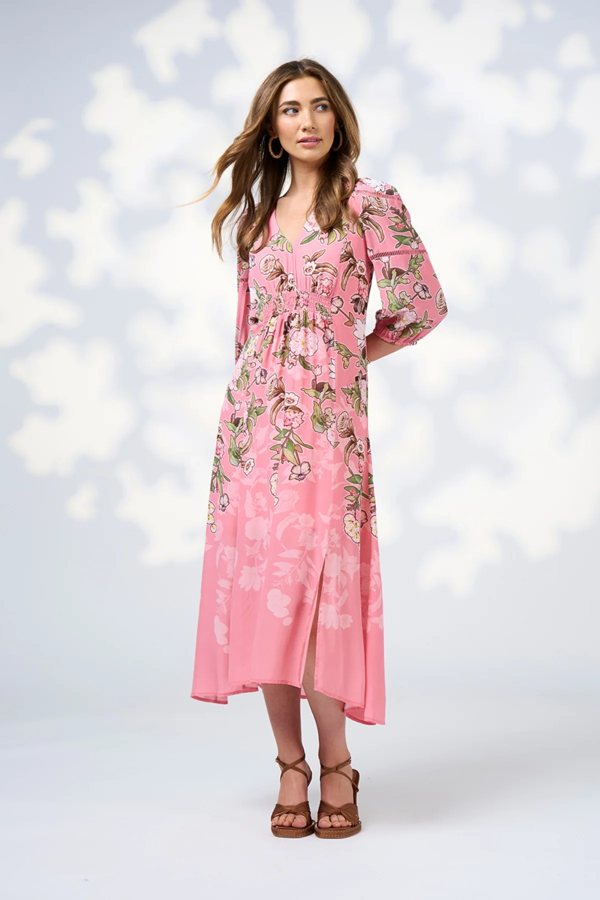 Loobie's Story Maeve Midi Dress- Pink Lemonade