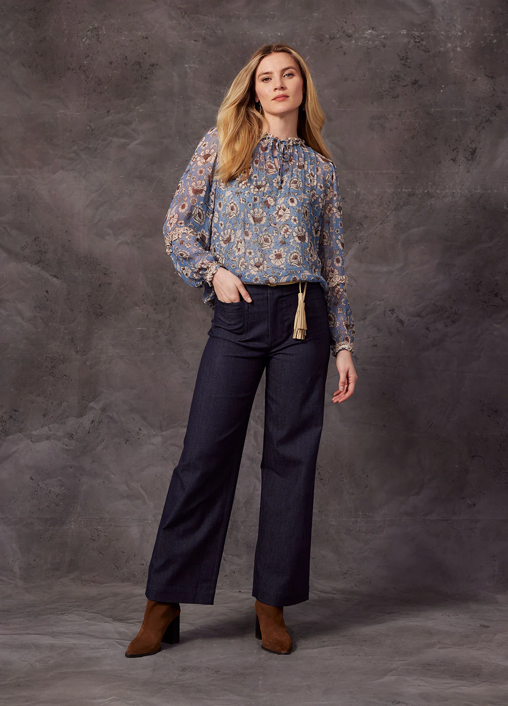 Loobies Story Margaret Blouse - Blue - Image 8