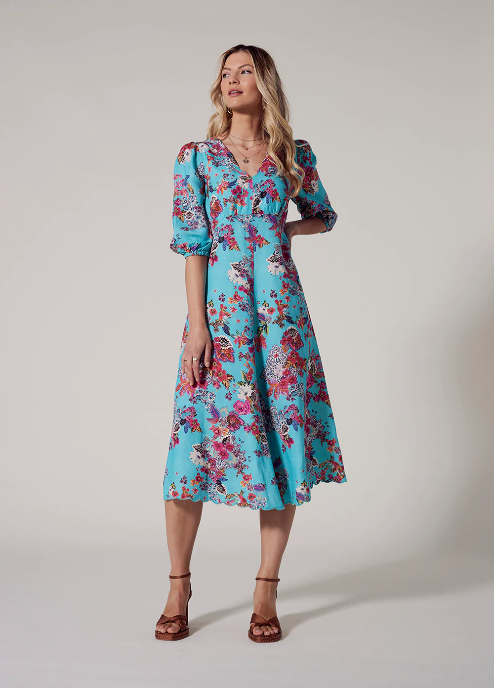 Loobies Story Matera Midi Dress Aqua