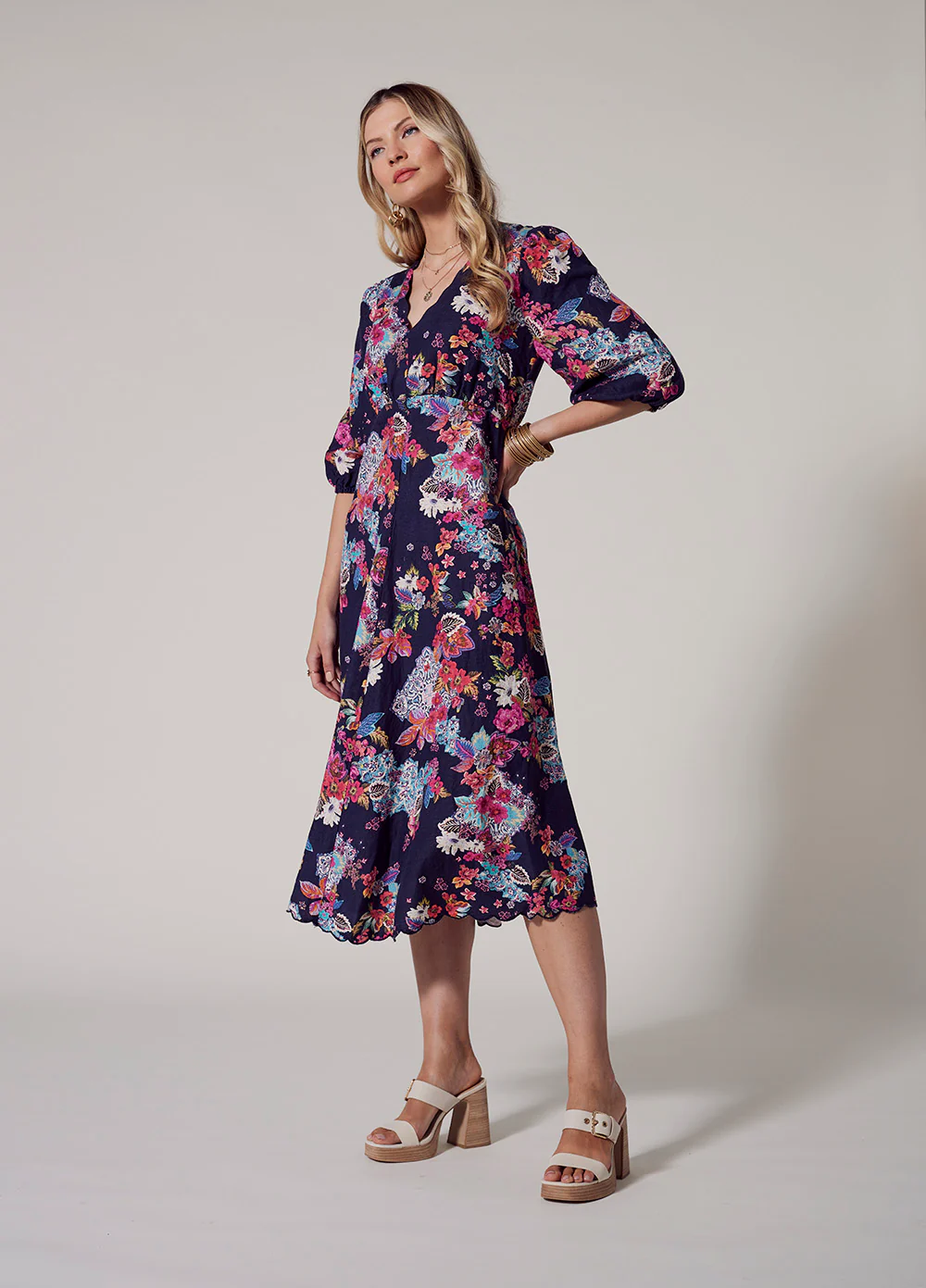 Loobies Story Matera Midi Dress Indigo