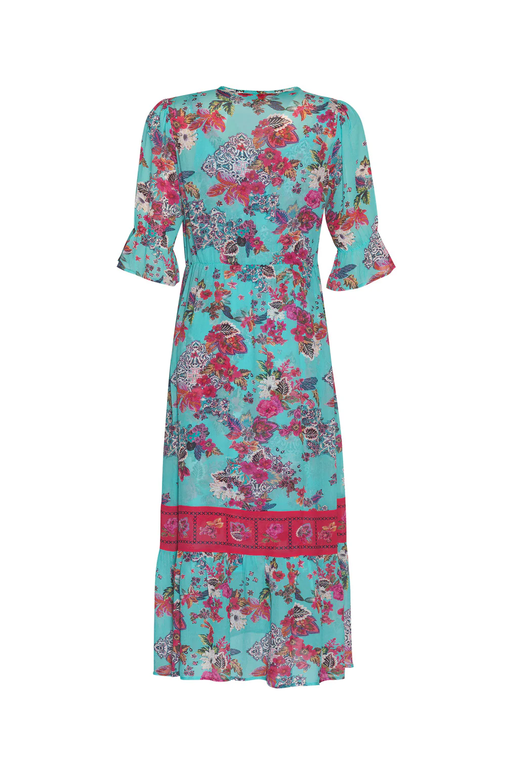 Loobies Story Matera Sheer Midi Dress Aqua - Image 3