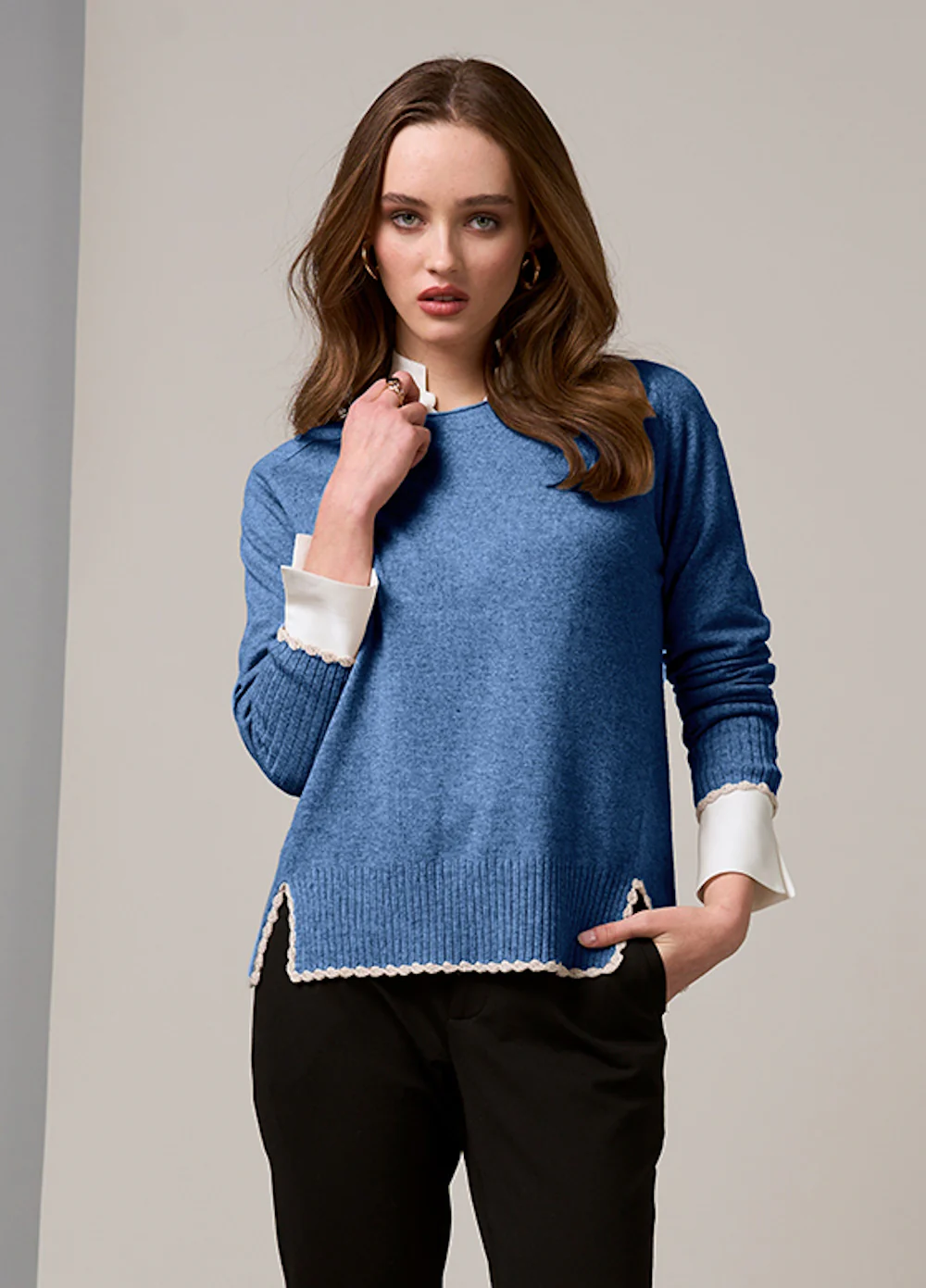 Loobies Story Rosalind Sweater- Wedgewood Blue