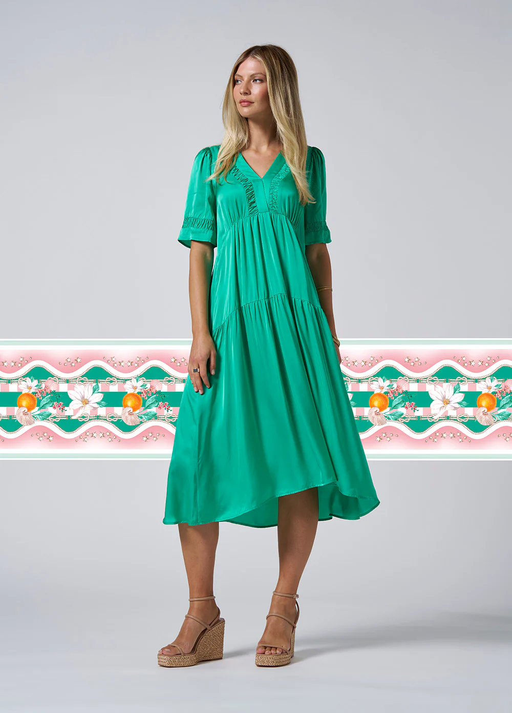 Loobies Story Selene Midi Dress - Spearmint - Image 4