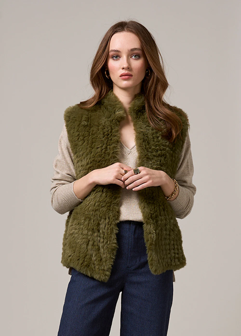 Loobies Story Spencer Sweater - Oatcake - Image 4