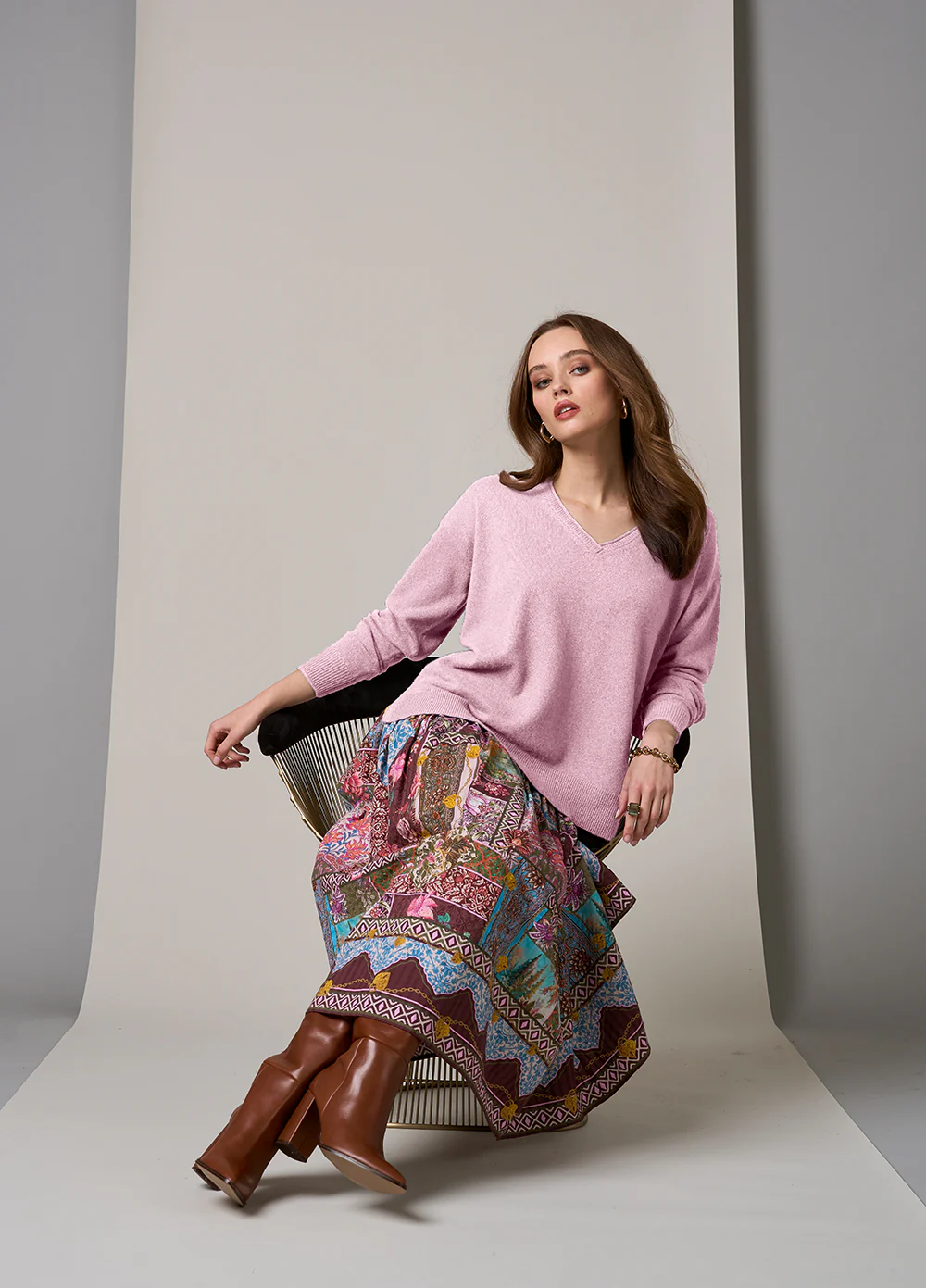 Loobies Story Spencer Sweater - Pink Icing - Image 2