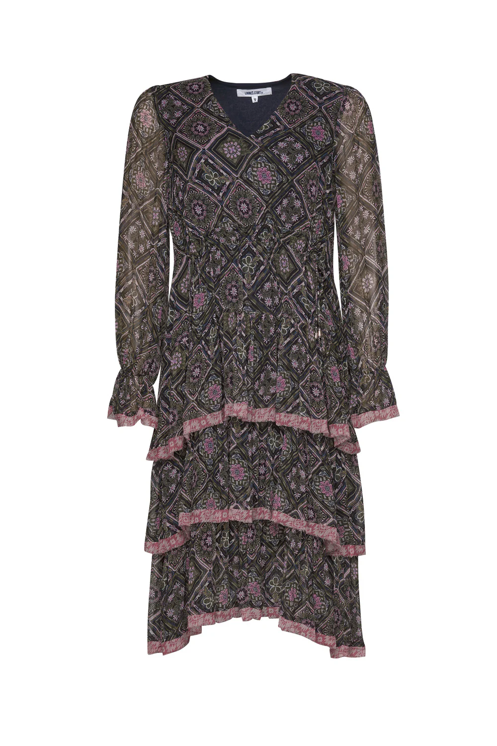Loobies Story Spirited Dress-Olive/Pink - Image 3