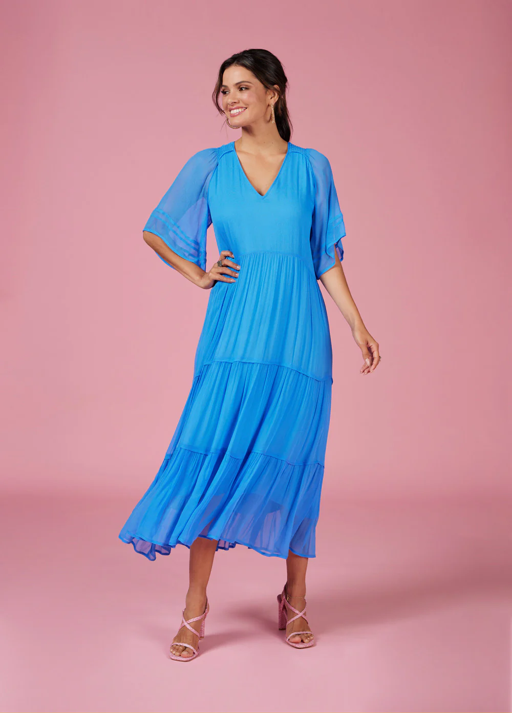 Loobies Story Tate Midi Dress - Hot Pink - Image 3