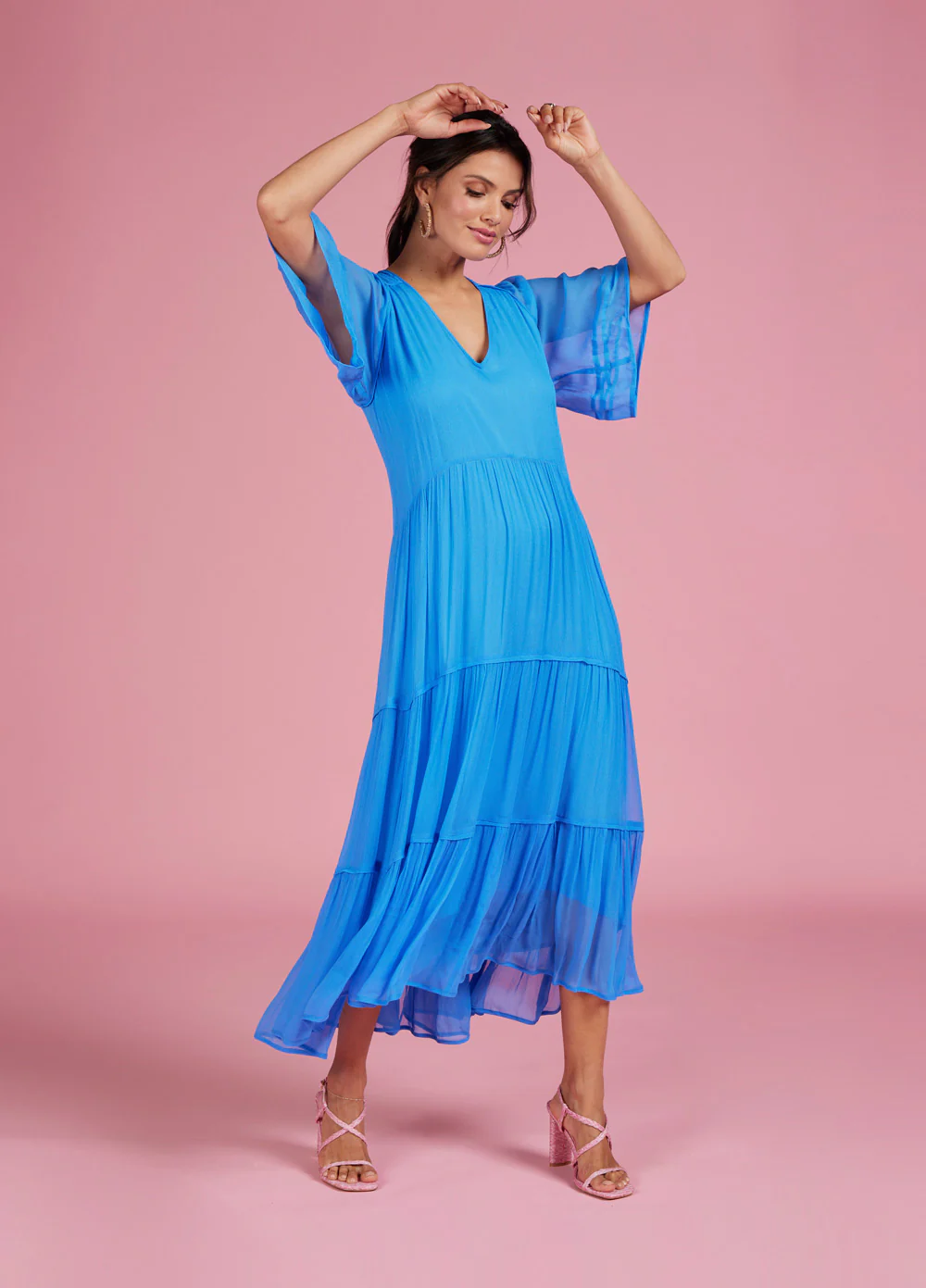 Loobies Story Tate Midi Dress - Hot Pink - Image 4