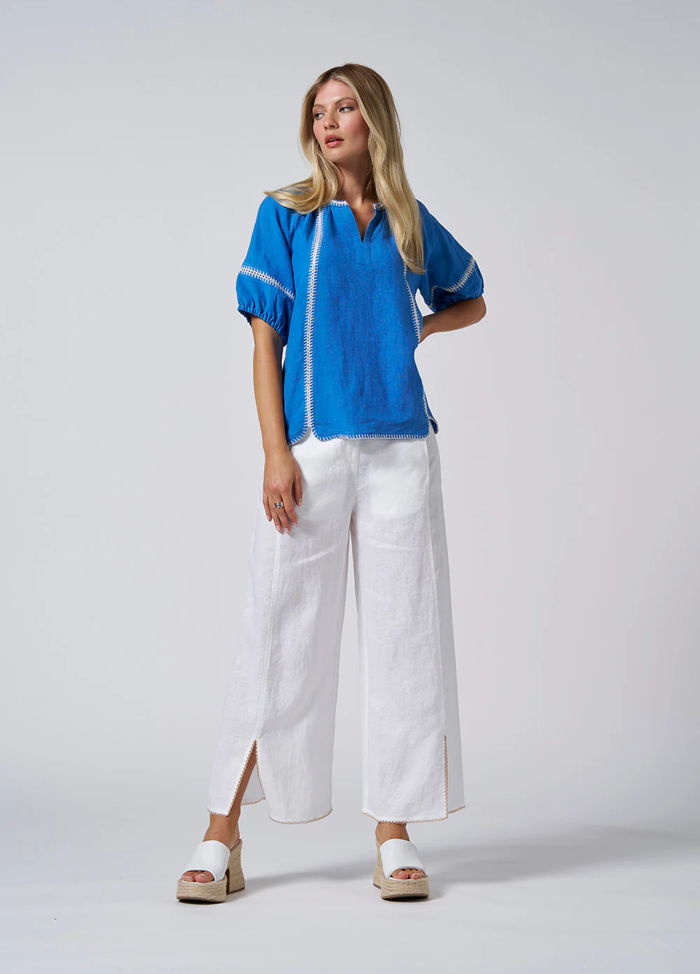Loobies Story Verena Blouse - Cornflower - Image 2