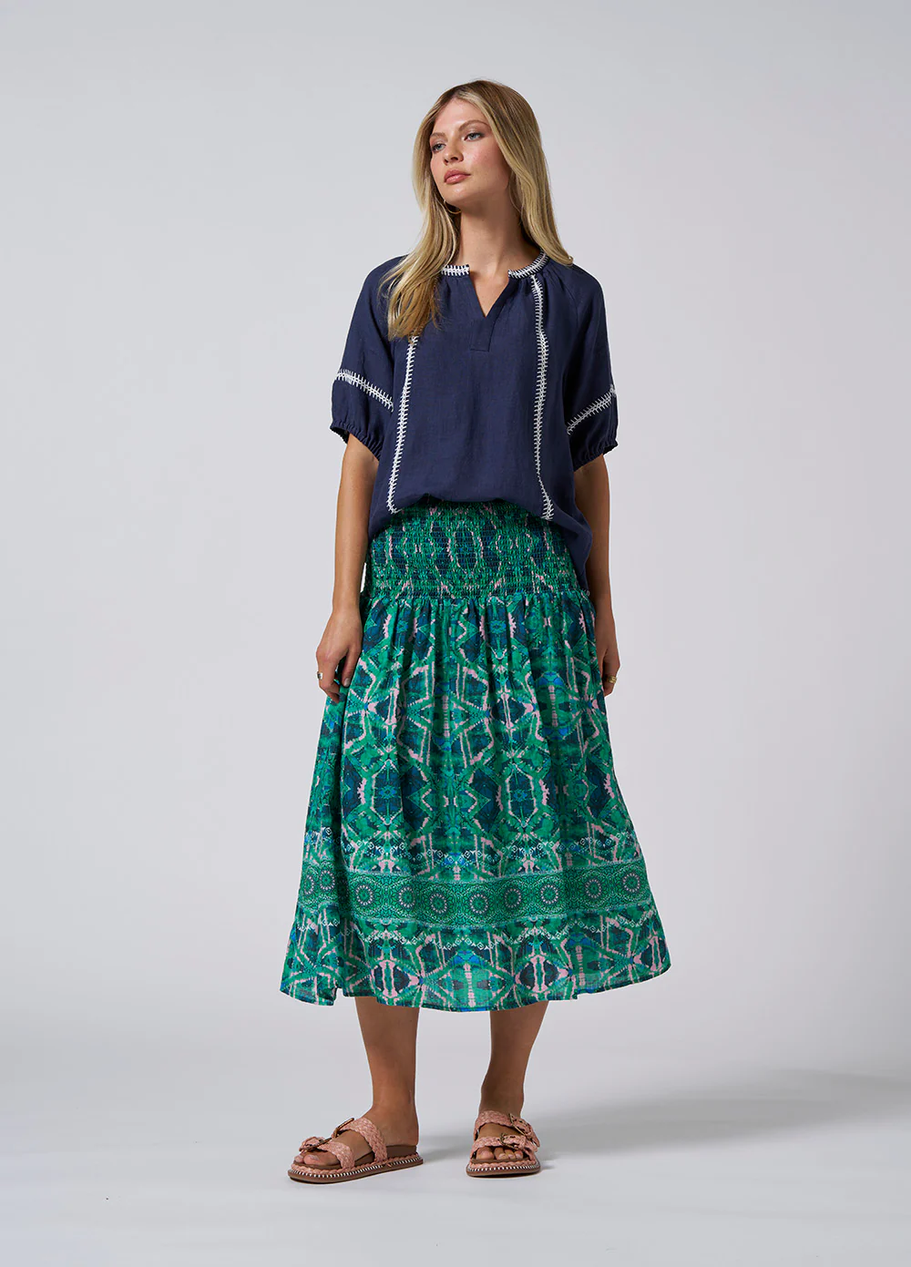 Loobies Story Verena Blouse - Indigo - Image 4