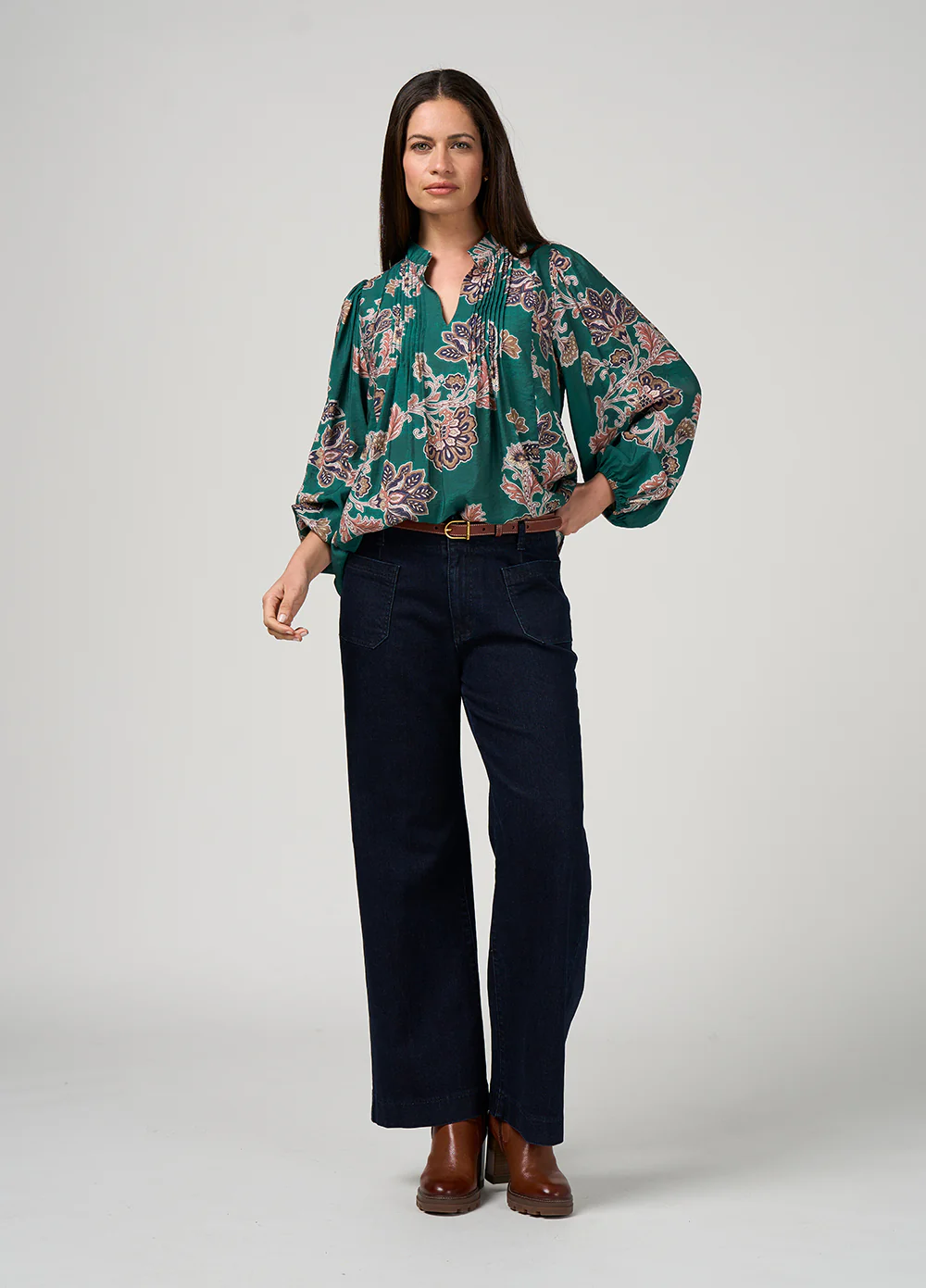 Loobie's Story Versailles Blouse Evergreen - Image 3