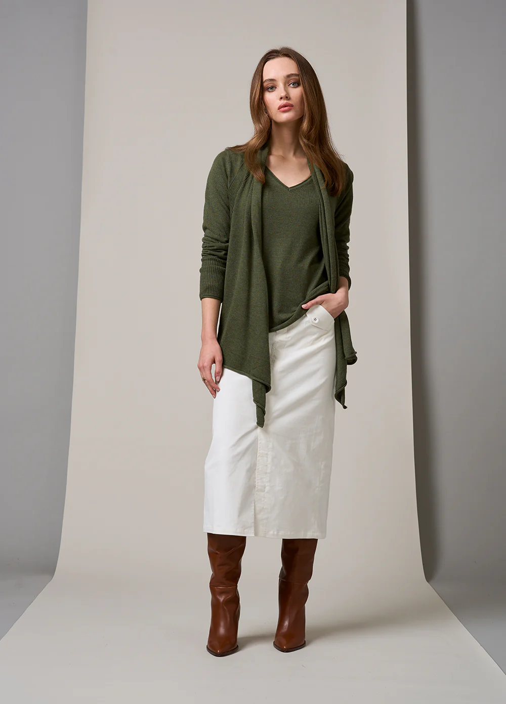 Loobies Story Vivi Cardi - Soft Olive - Image 4