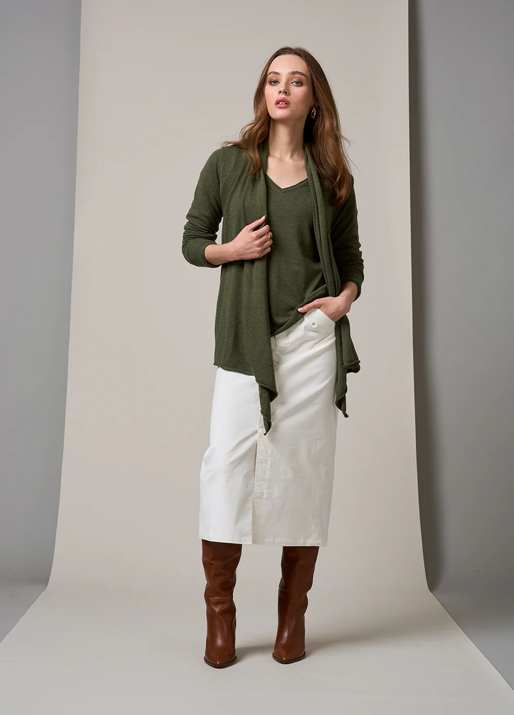 Loobies Story Vivi Cardi - Soft Olive - Image 5