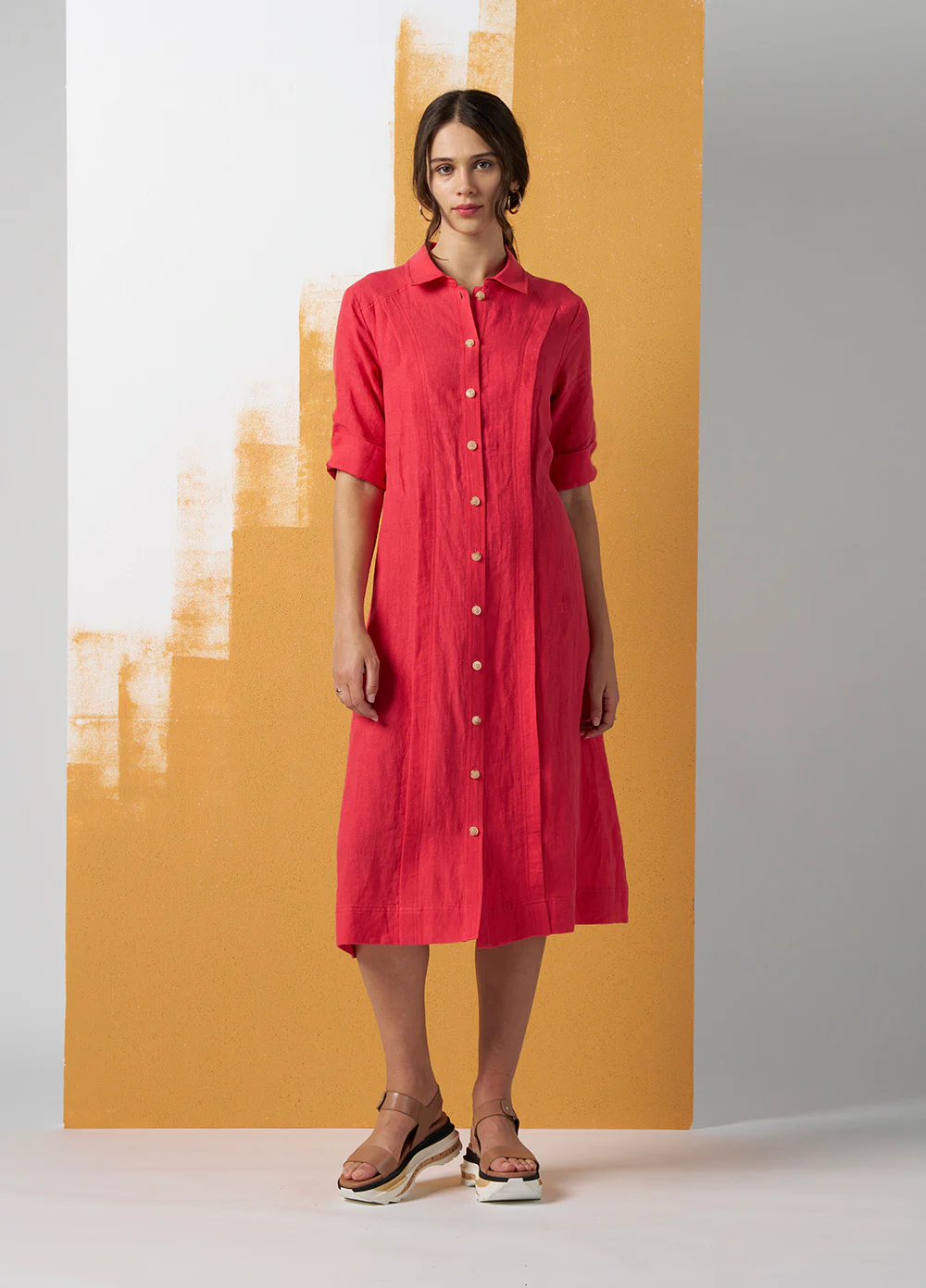Madly Sweetly Echo Shirt Dress - Watermelon - Image 2