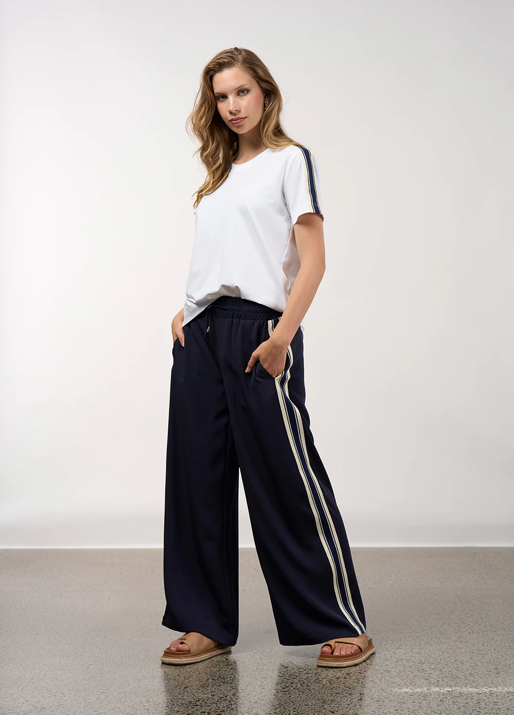 Madly Sweetly Linear Pant - Navy - Image 3