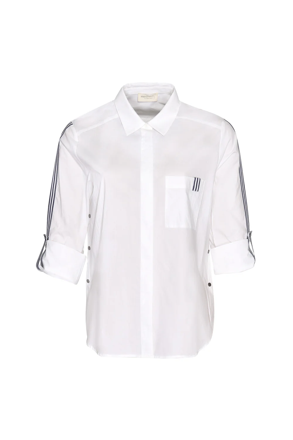 Madly Sweetly Mixed Media Shirt - White