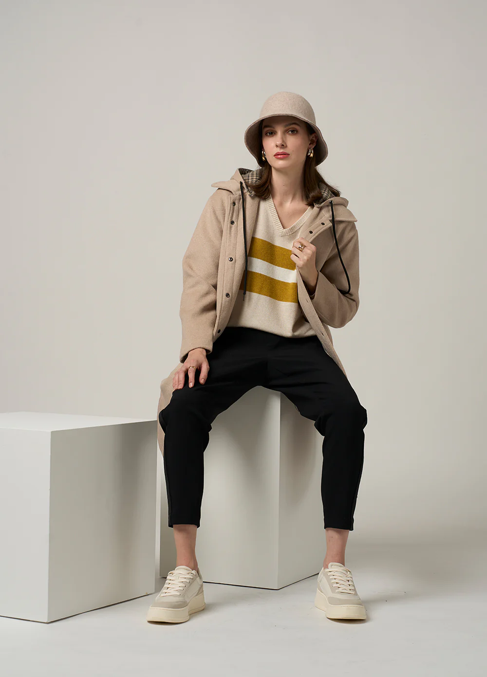Madly Sweetly Sleuth Coat - Biscuit