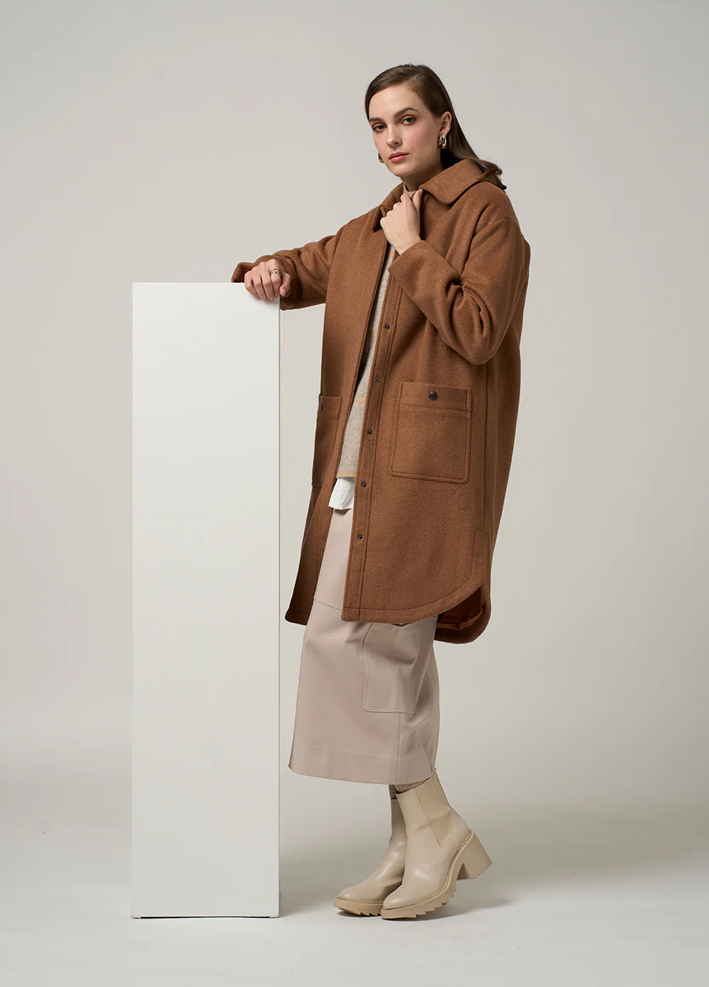 Madly Sweetly Sleuth Coat - Tan