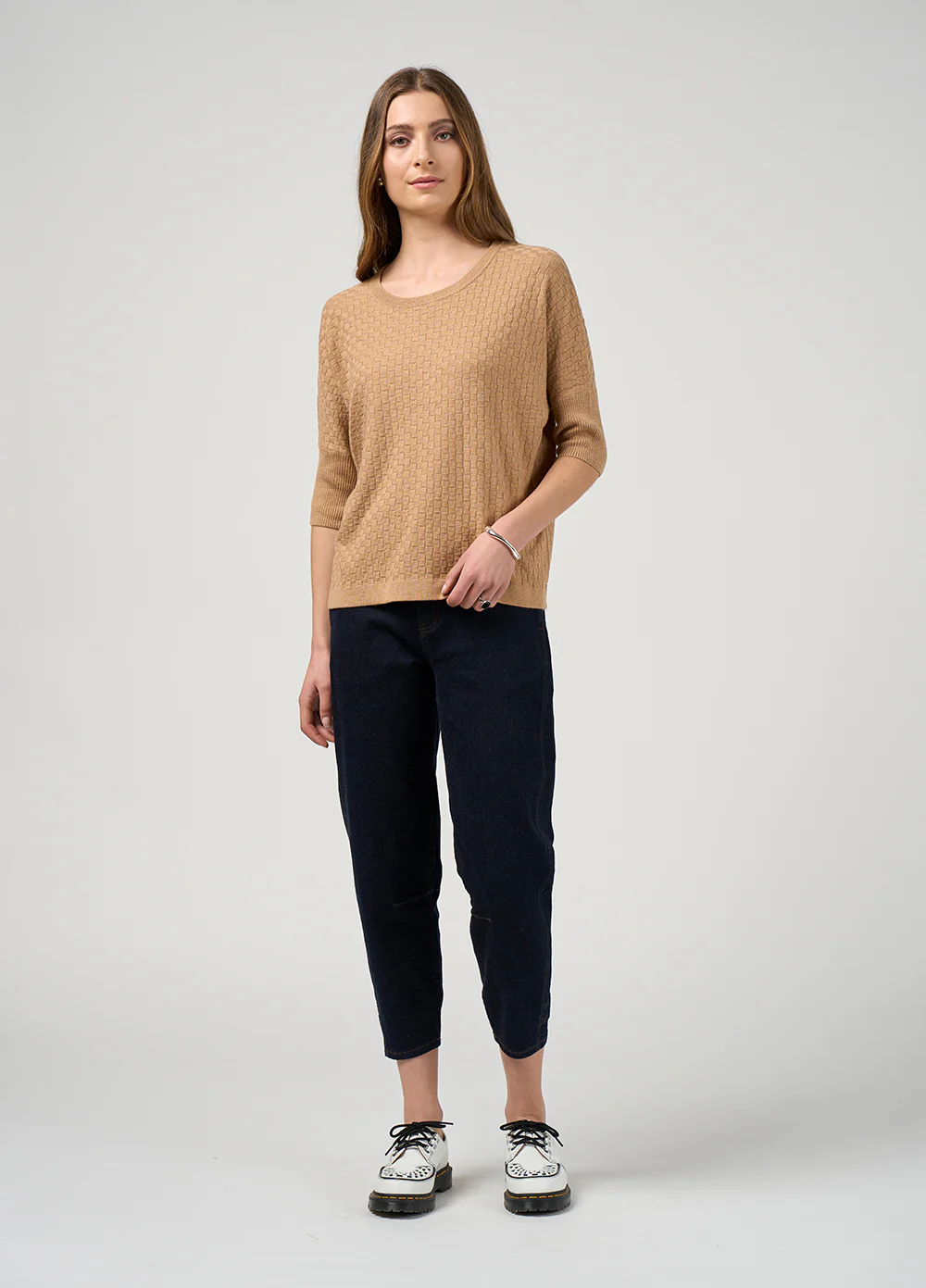 Madly Sweetly Switchboard Tee Camel - Image 5