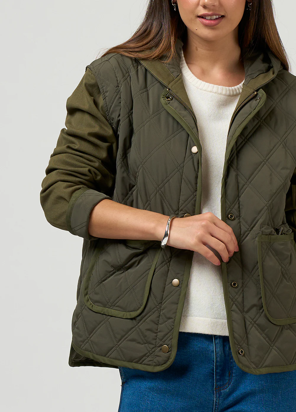 Madly Sweetly Tetris Jacket Khaki - Image 2