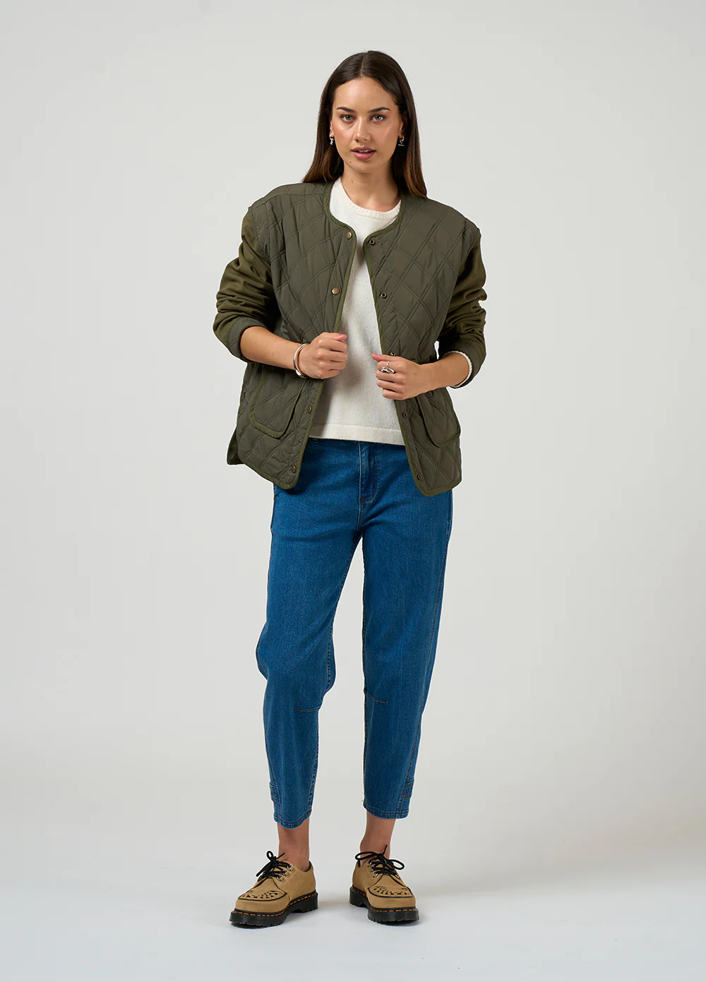 Madly Sweetly Tetris Jacket Khaki - Image 5