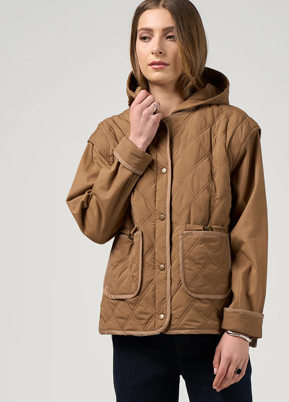 Madly Sweetly Tetris Jacket Mocha - Image 2