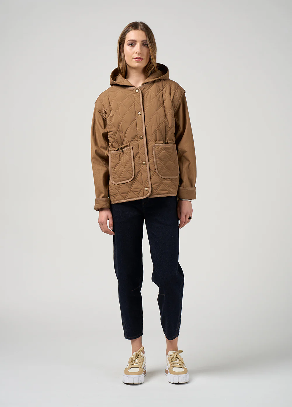 Madly Sweetly Tetris Jacket Mocha - Image 3