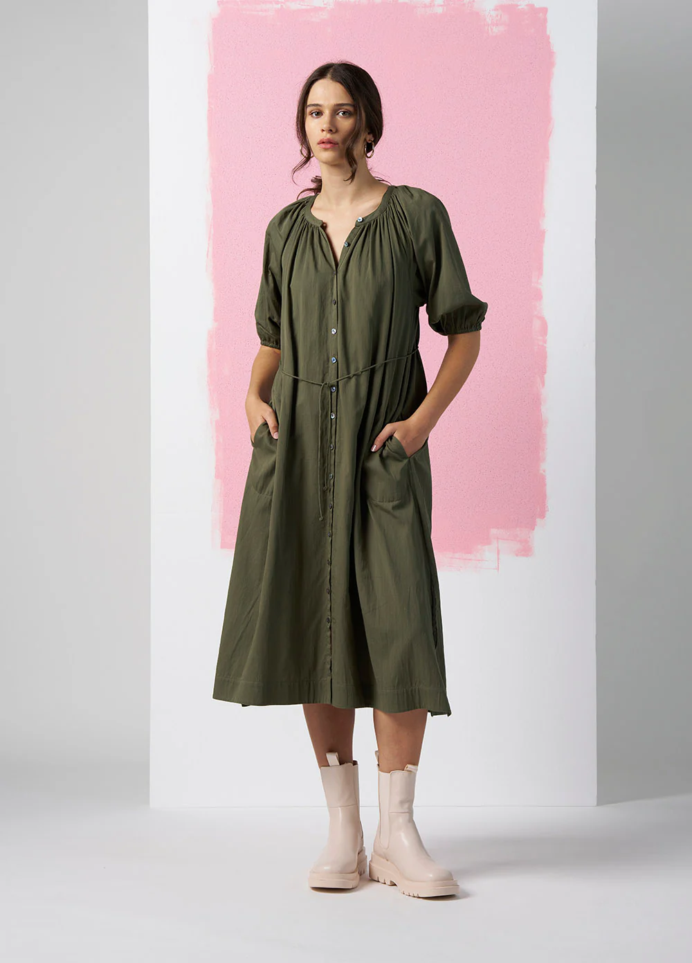 Madly Sweetly Wistful Dress - Palm Green - Image 4