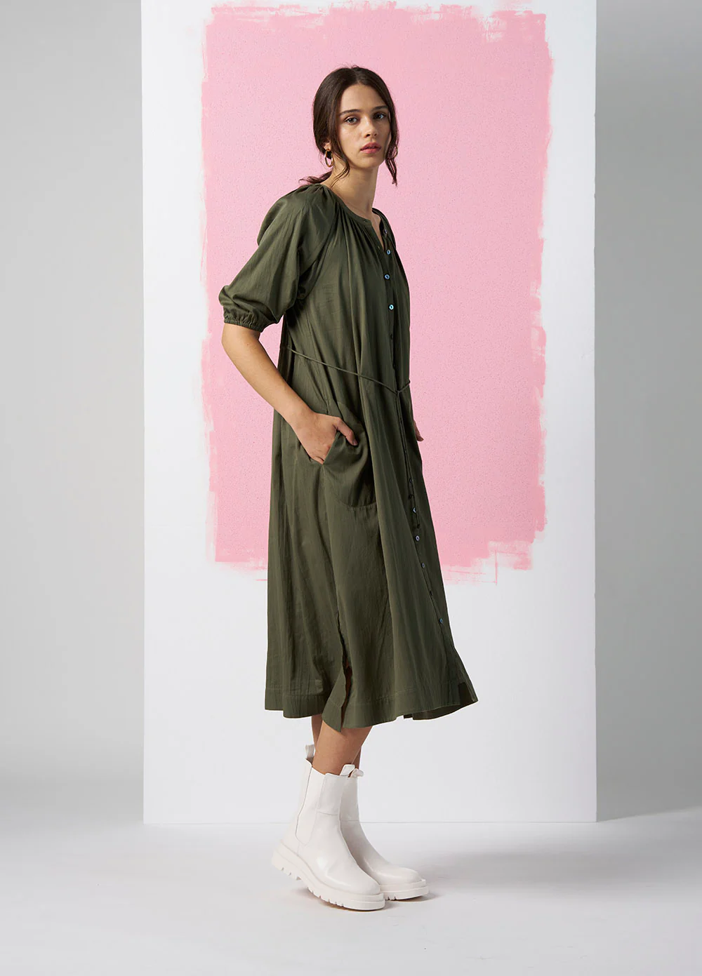 Madly Sweetly Wistful Dress - Palm Green - Image 5
