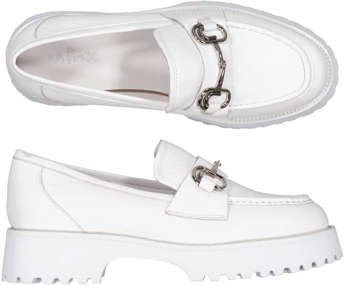 Minx Bite Marks - White/ Silver Trim -White Heel