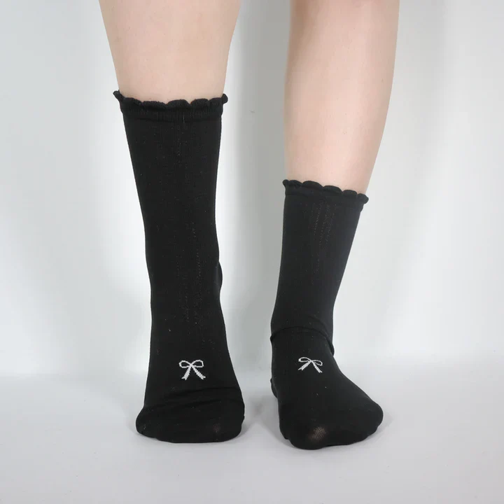 Minx Bow Sock - Black