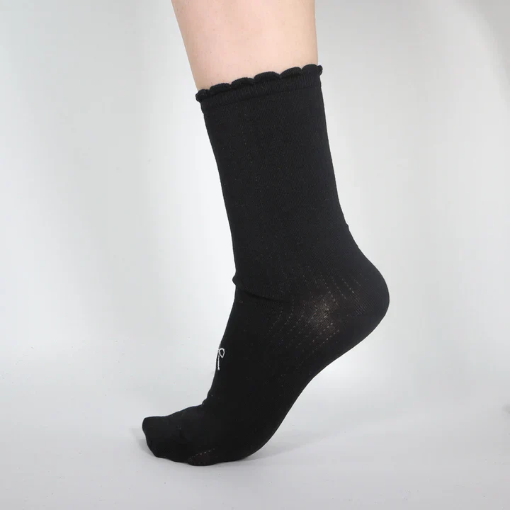 Minx Bow Sock - Black - Image 2