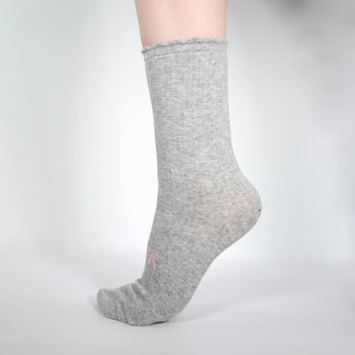 Minx Bow Sock - Grey - Image 2
