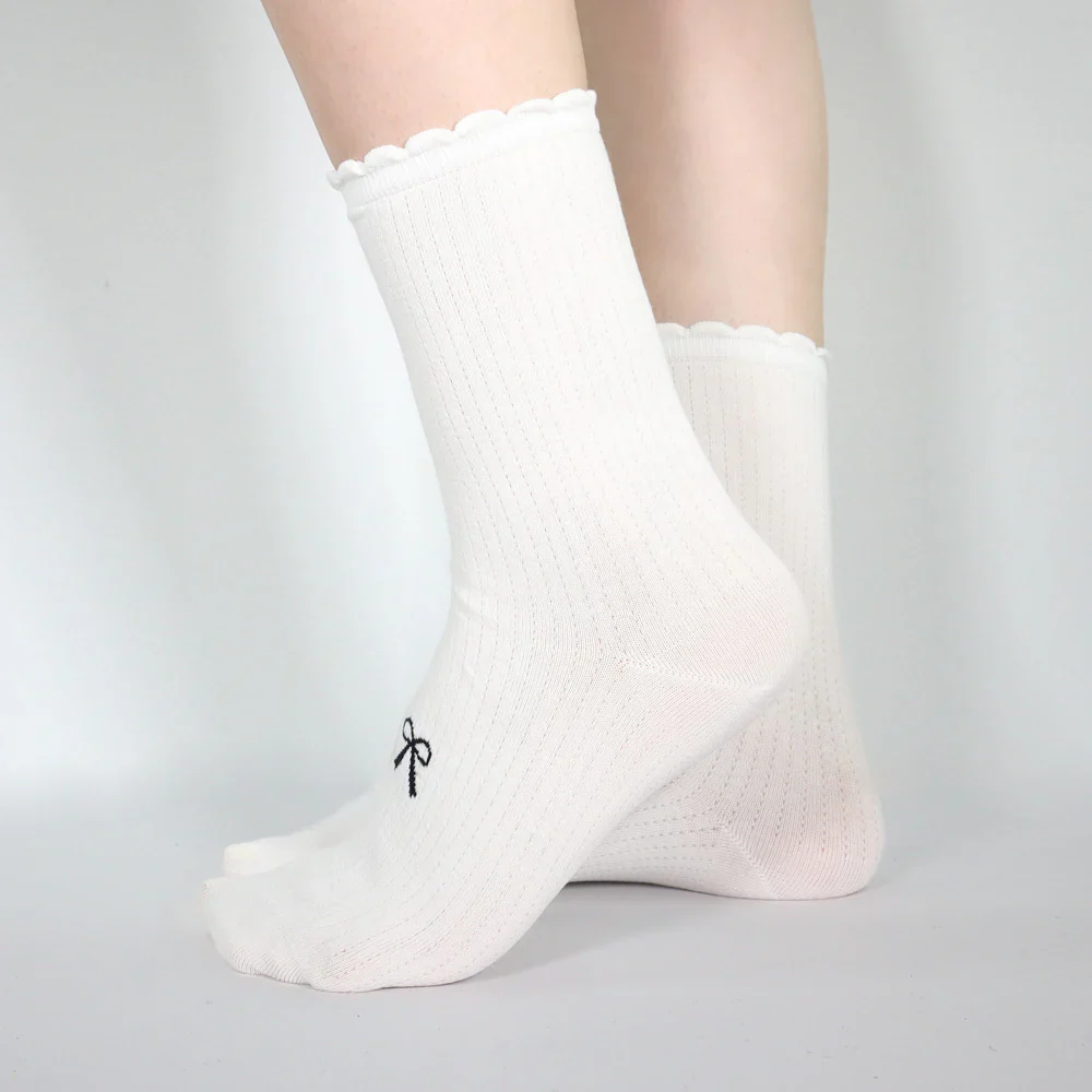 Minx Bow Sock - White - Image 3
