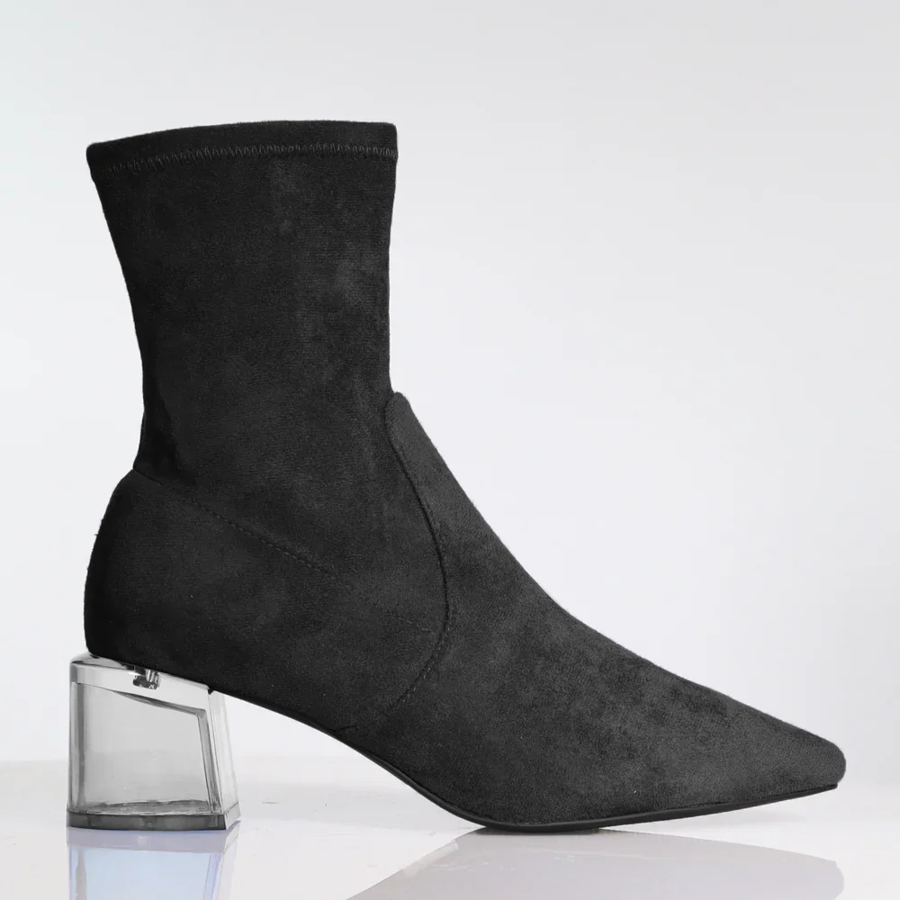 Minx Eden Boot - Black Micro Stretch Suede