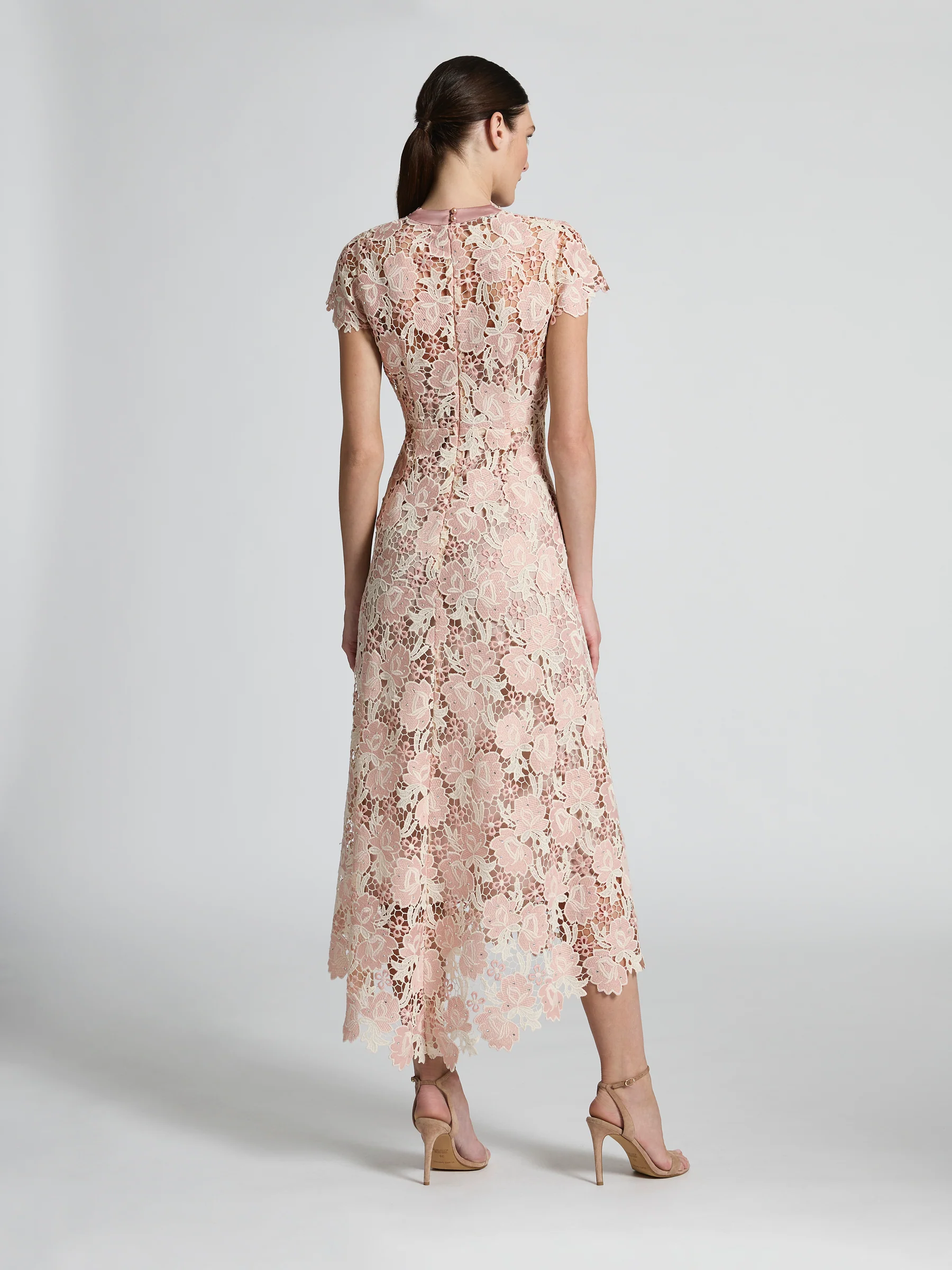 Moss & Spy Belinda Dress-Blush Pink/Cream - Image 5