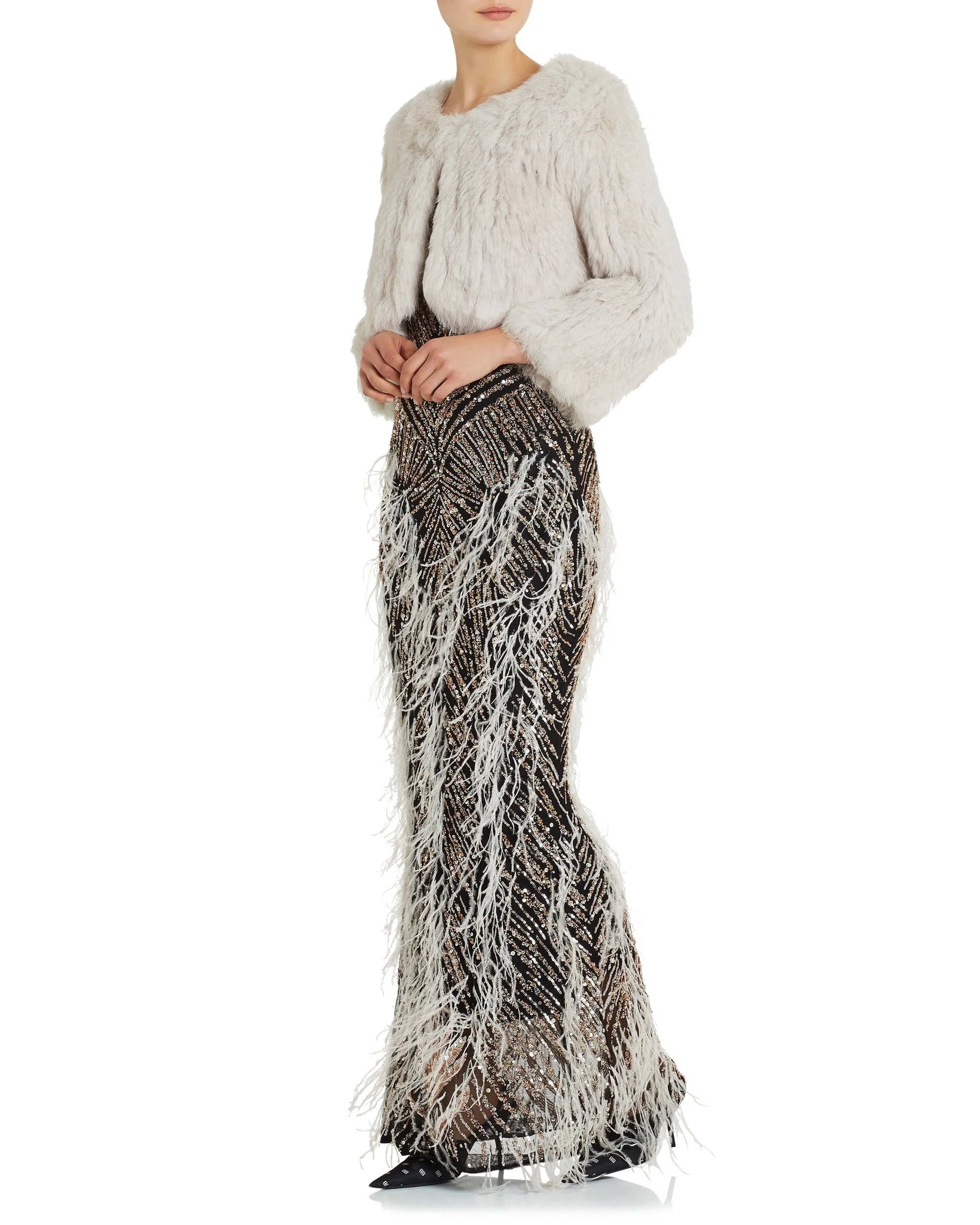 Moss & Spy Fur Bolero - Beige - Image 3
