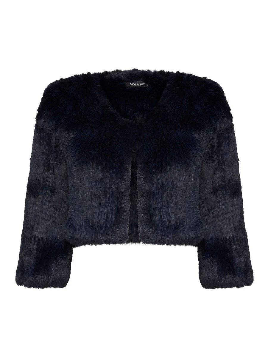 Moss & Spy Fur Bolero - Black - Image 4