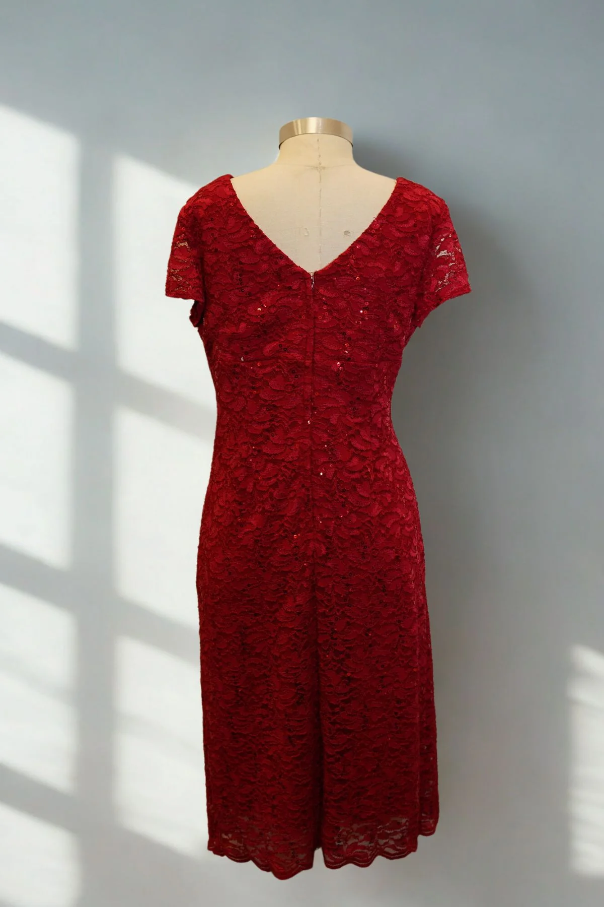 Mr K Crimson Veil Lace Midi Dress - Image 2