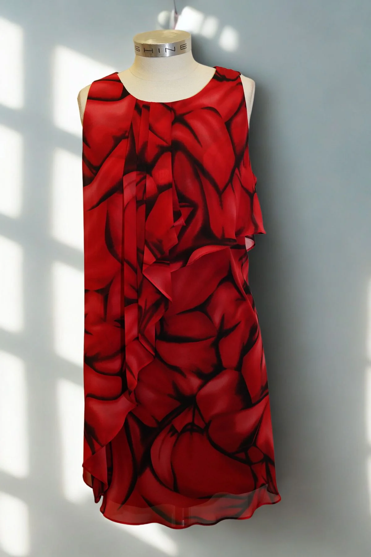 Mr K Eclipse Flame Draped Shirt Dress