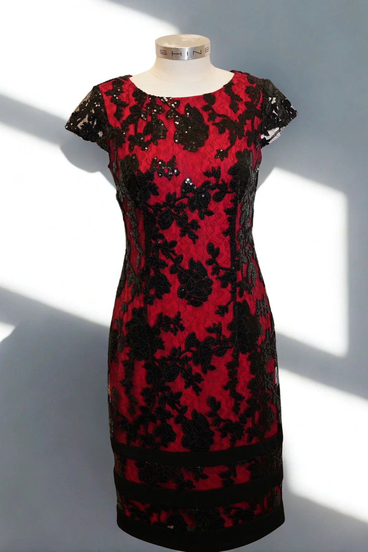 Mr K Midnight Rose Sequin Lace Midi Dress