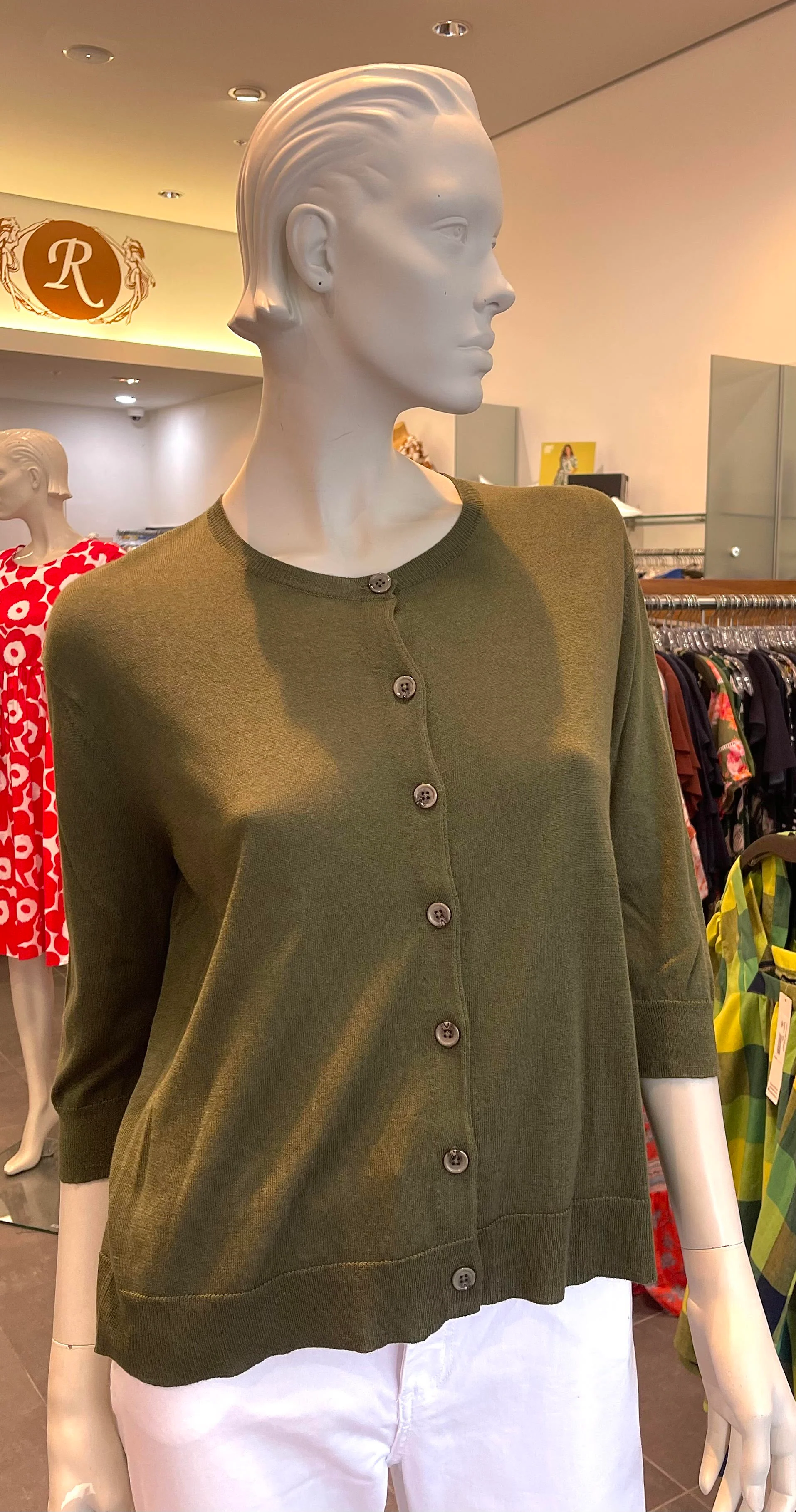 Nineteen/46 Dream Cardi - Olive - Image 3
