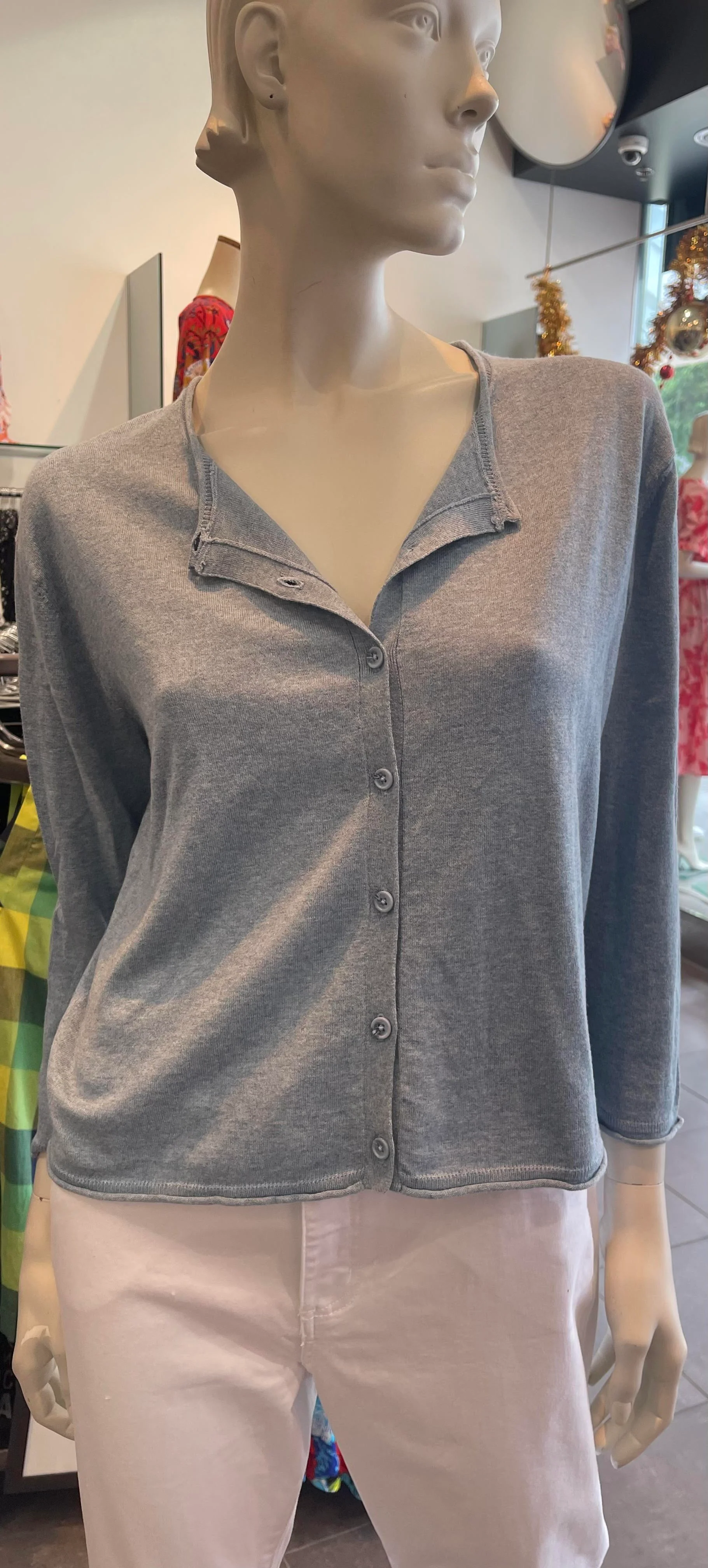 Nineteen/46 Sea Salt Cardi - Light Blue Chambray