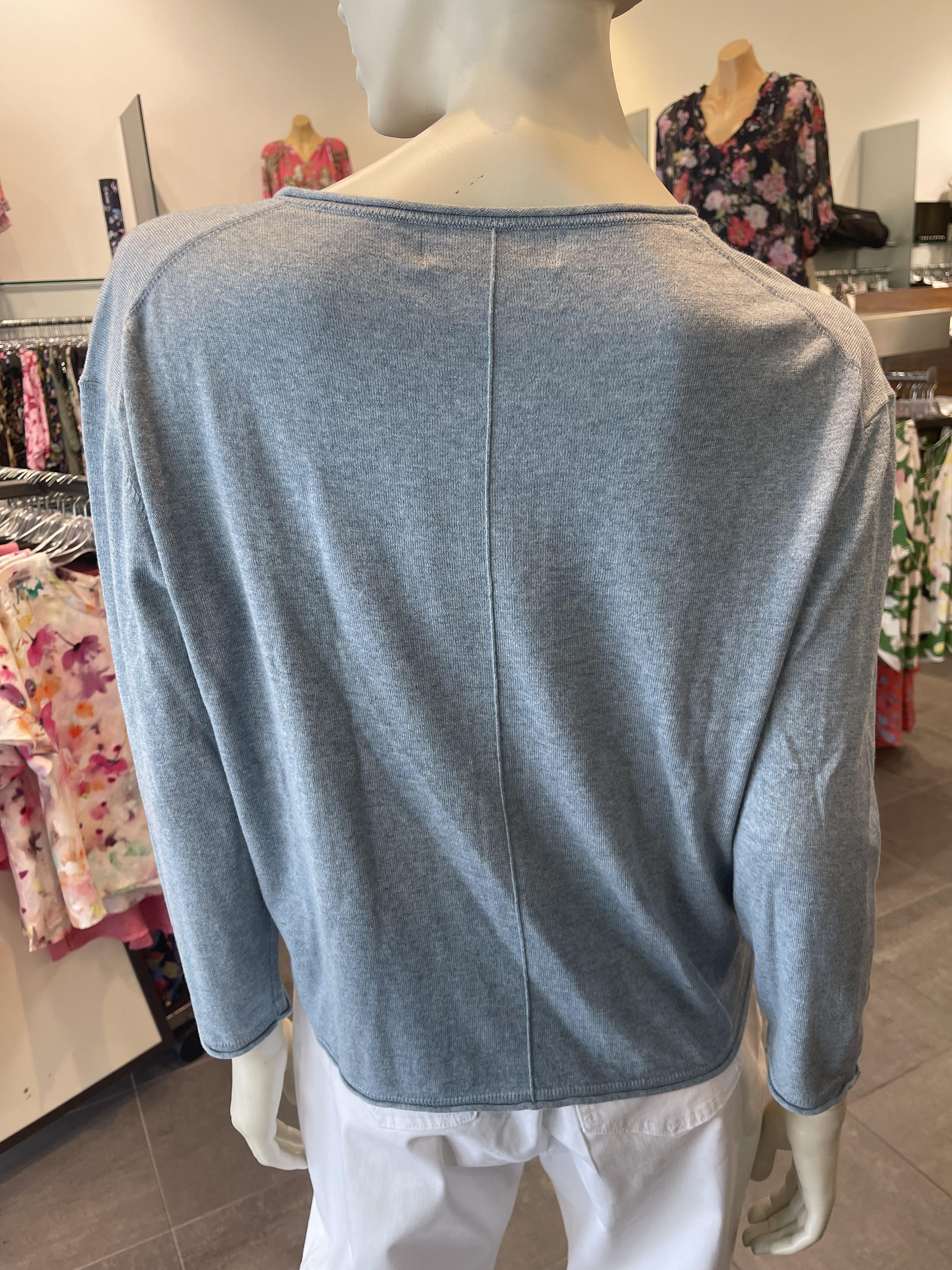 Nineteen/46 Sea Salt Cardi - Light Blue Chambray - Image 4