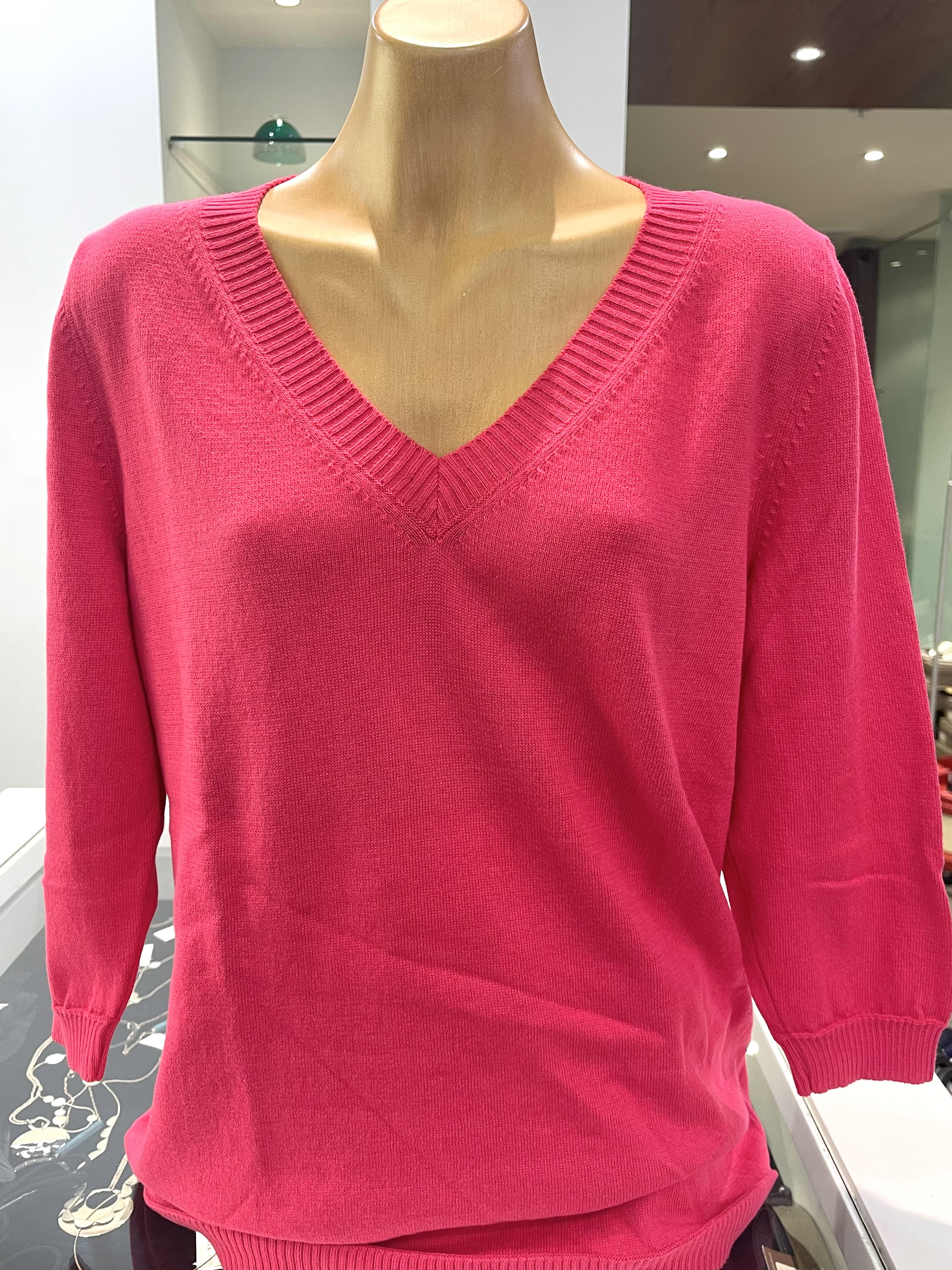 Optimum 3/4 Sleeve Top - Lipstick